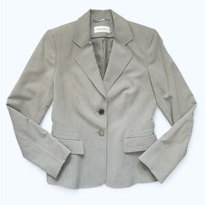 Calvin Klein Grey Two-Button Lux Women’s Blazer Size 4